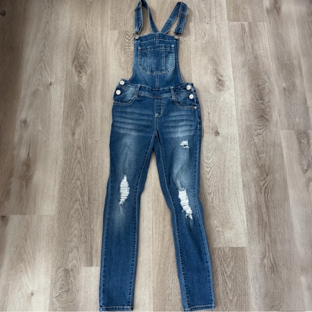 Wallflower Distressed Denim Overalls XS